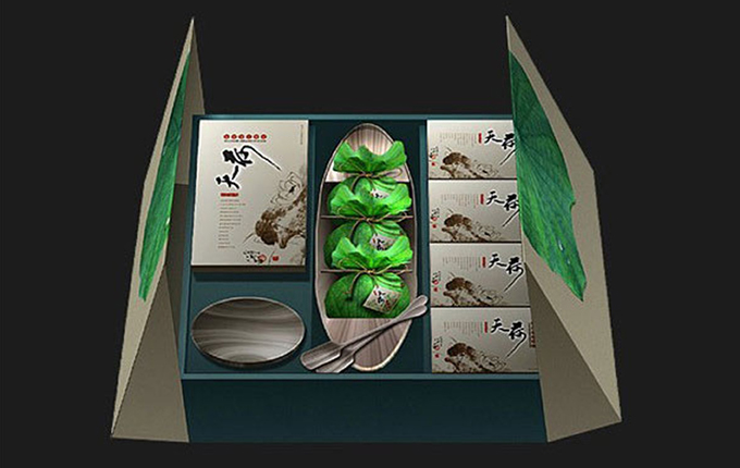 天荷藕粉包装盒设计案例